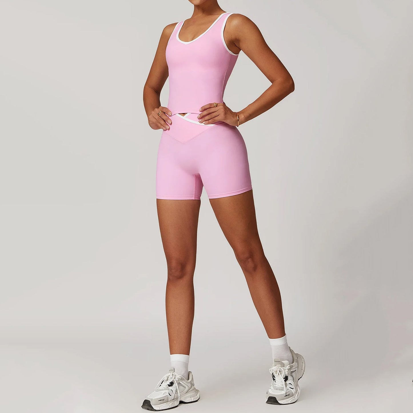 Mia Striped Athletic Biker Set