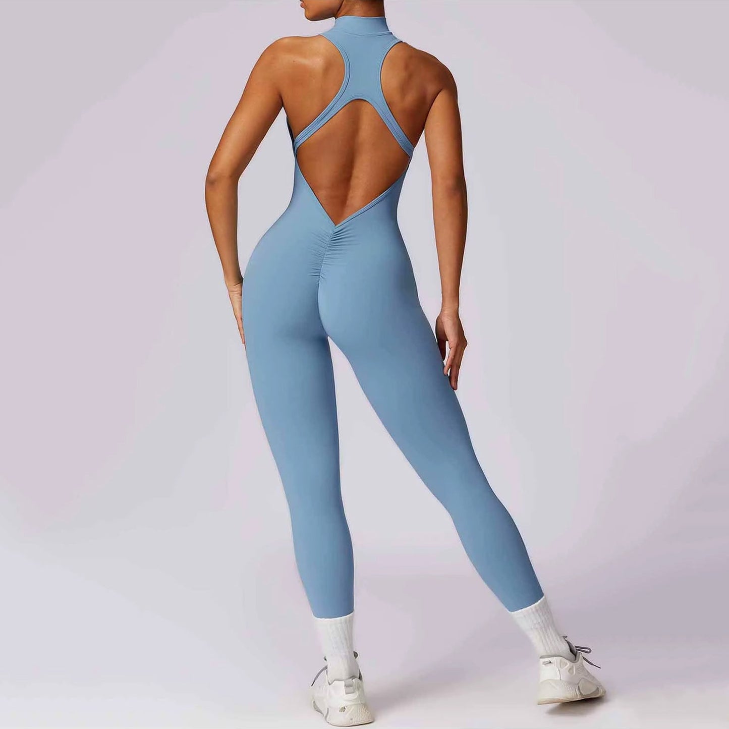 Maya Zipper Back Detail Drawstring Jumpsuit