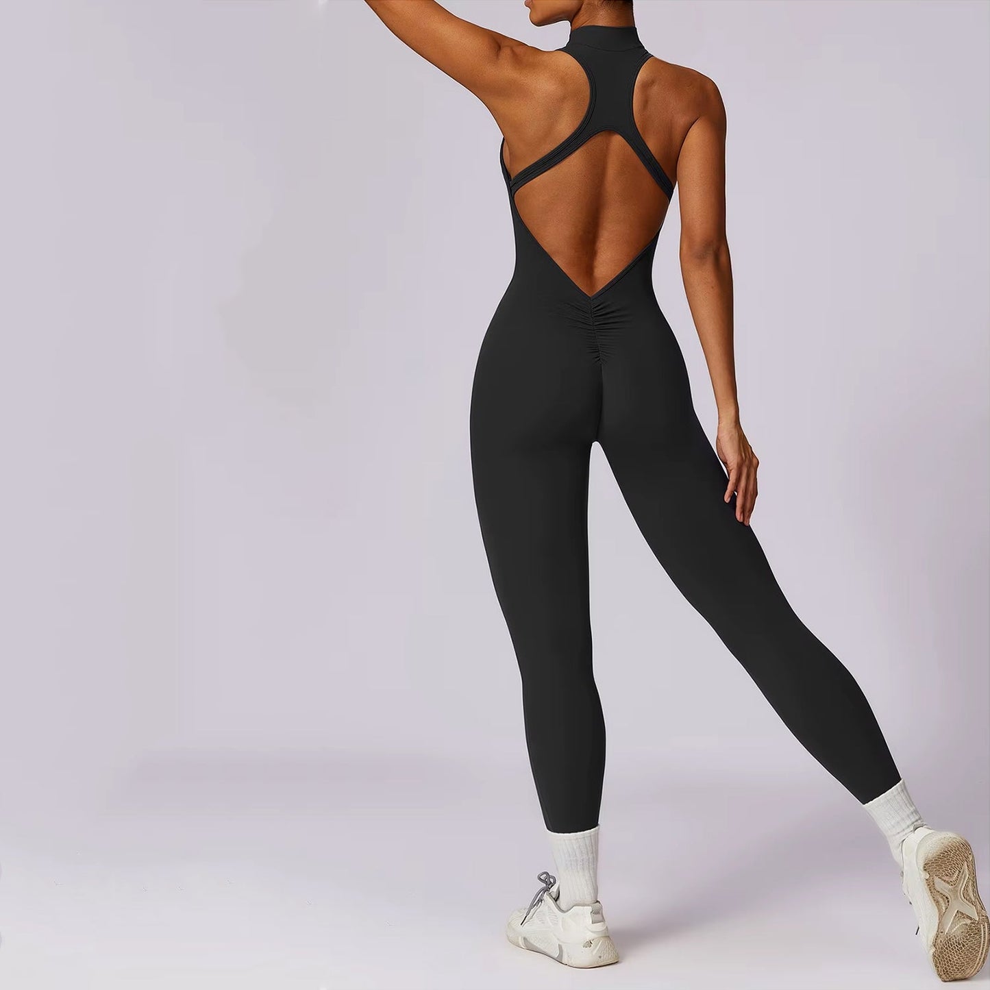 Maya Zipper Back Detail Drawstring Jumpsuit