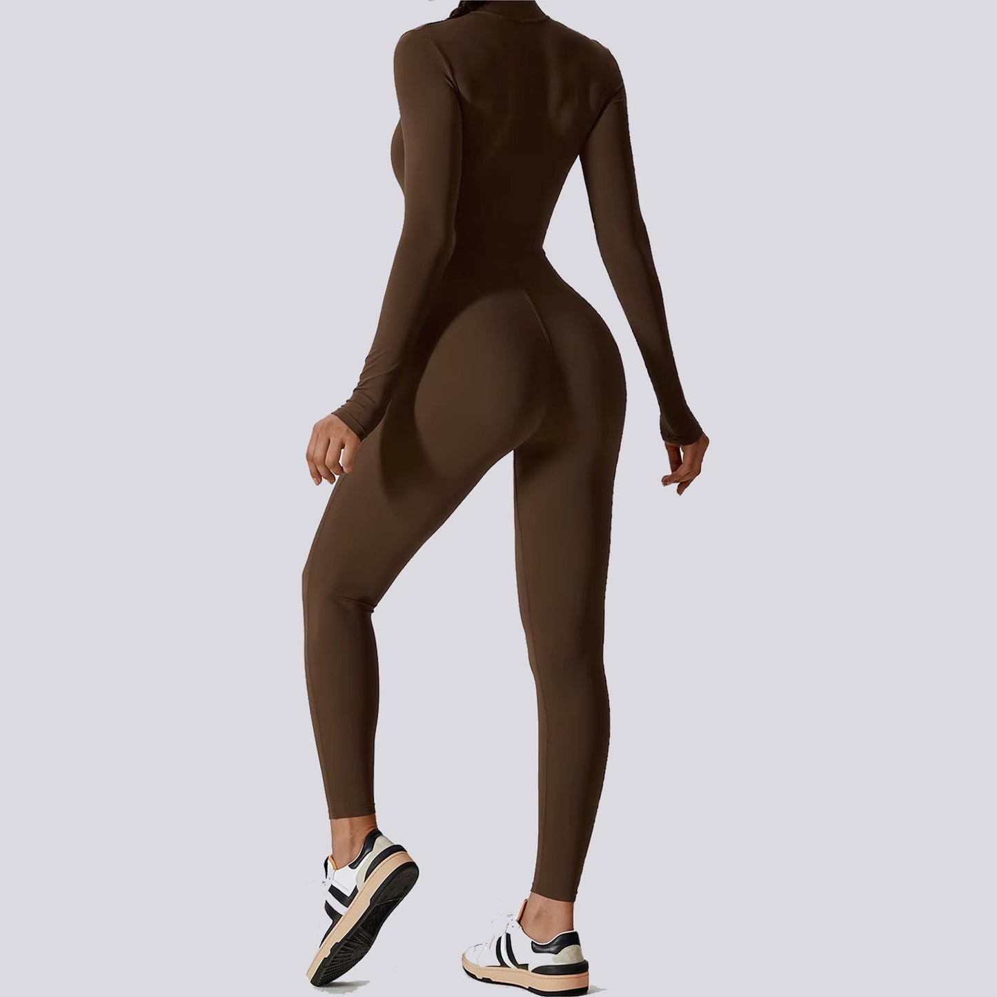 Luna Zippered Long Sleeve Jumpsuit