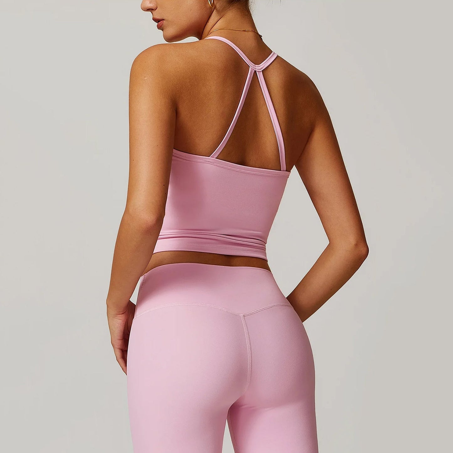 Elenora Cross-Back Strappy Tank Top and Shorts Set