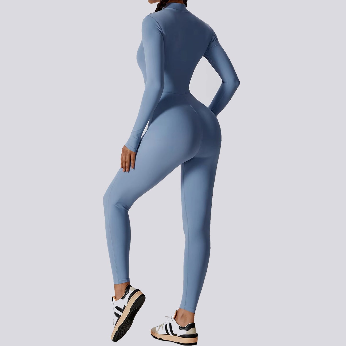 Luna Zippered Long Sleeve Jumpsuit