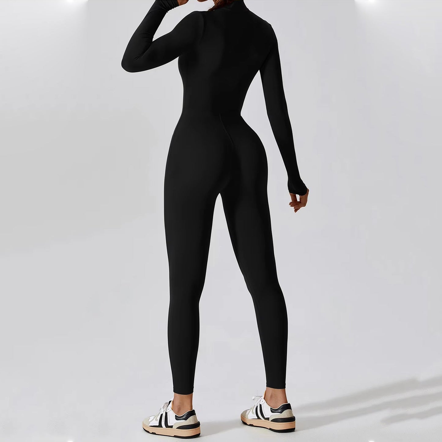 Luna Zippered Long Sleeve Jumpsuit