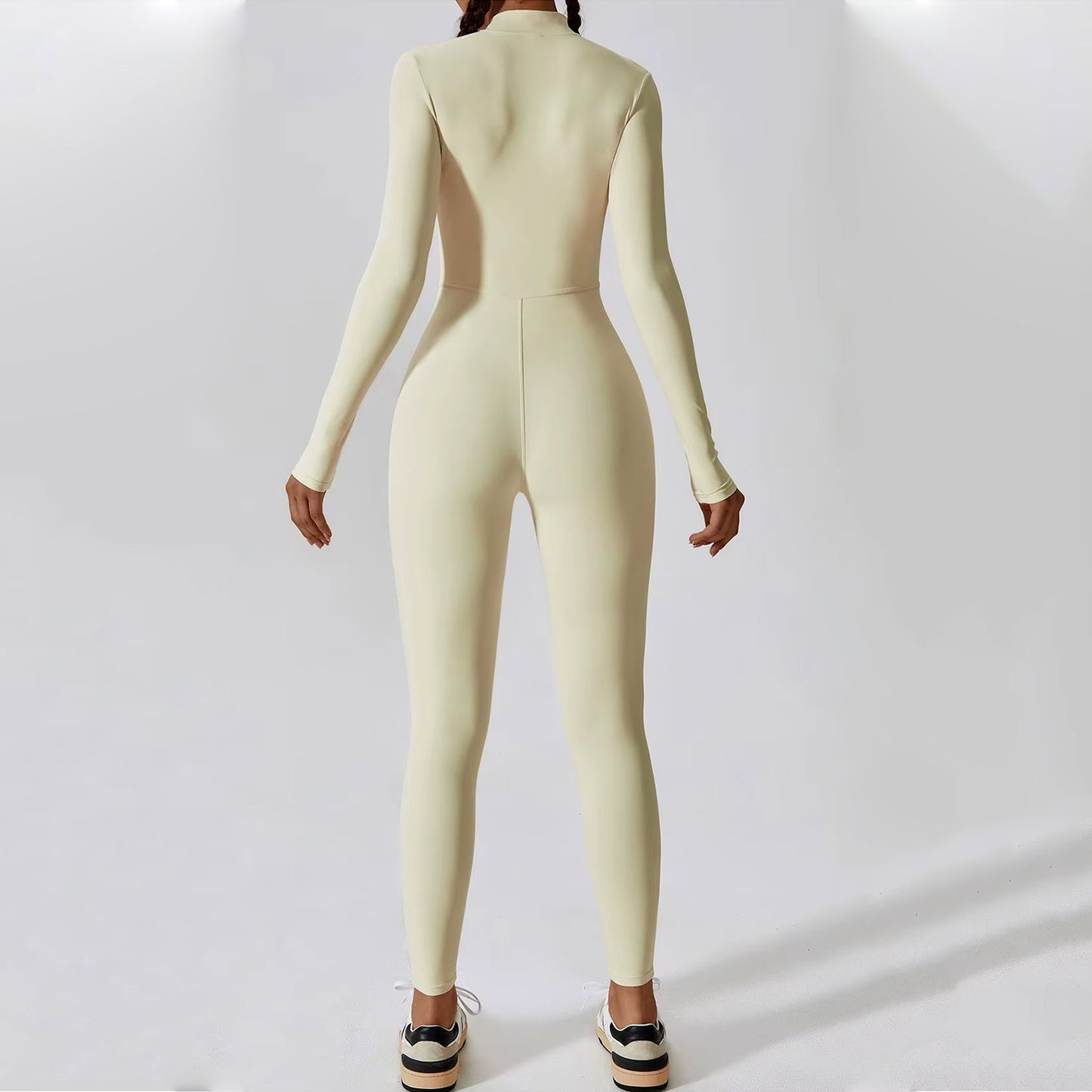 Luna Zippered Long Sleeve Jumpsuit