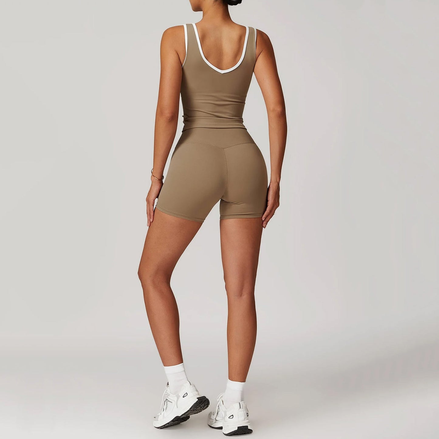 Mia Striped Athletic Biker Set