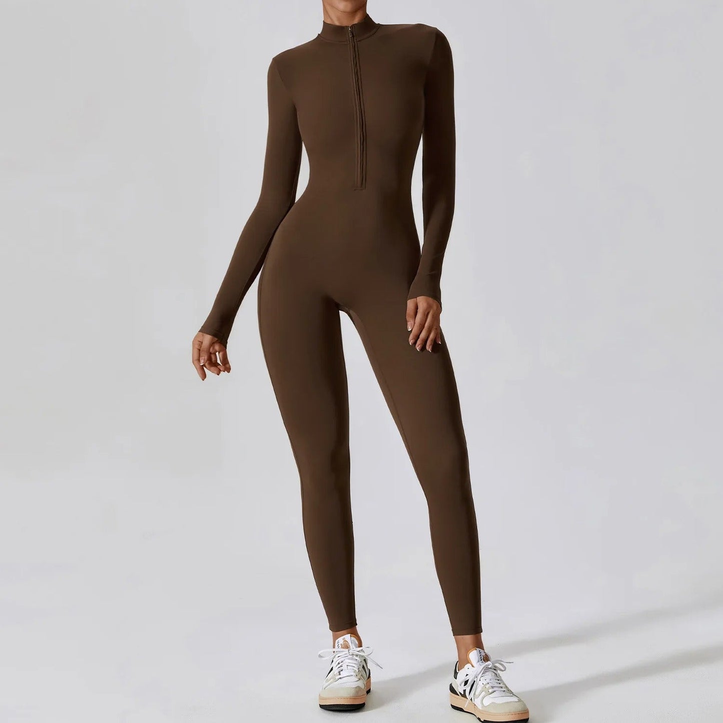 Luna Zippered Long Sleeve Jumpsuit
